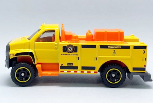 Matchbox 2025 #047/125 GMC 3500 Utility Truck, NEW/LOOSE, yellow