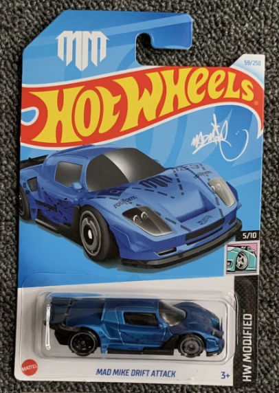 Hot Wheels 2024 #059/250 Mad Mike Drift Attack, blue