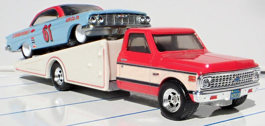 Hot Wheels 2023 Team Transport #54 '61 Impala & '72 Chevy Ramp Truck, NEW/LOOSE