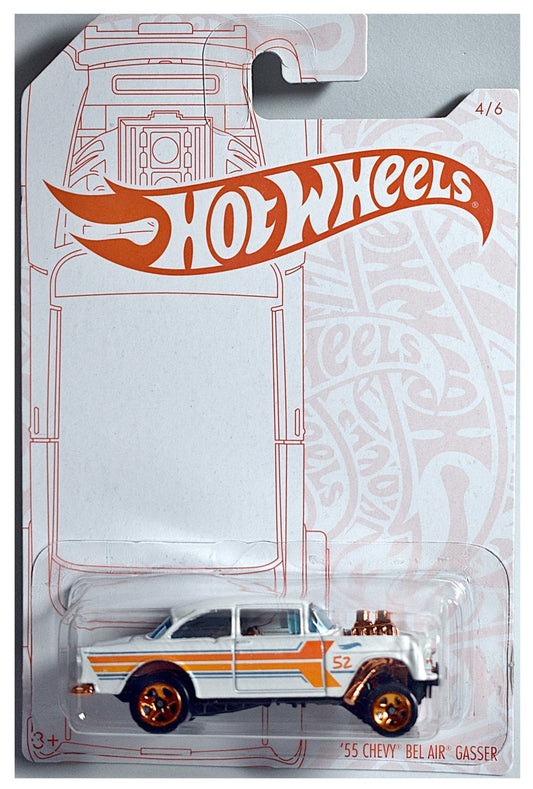 Hot Wheels 2020 52nd Anniversary '55 Chevy Bel Air Gasser, white, new on good card