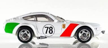 Hot Wheels 2026 #062/250, Ferrari 365 GTB4 Competizione, NEW/LOOSE, white w/green & red