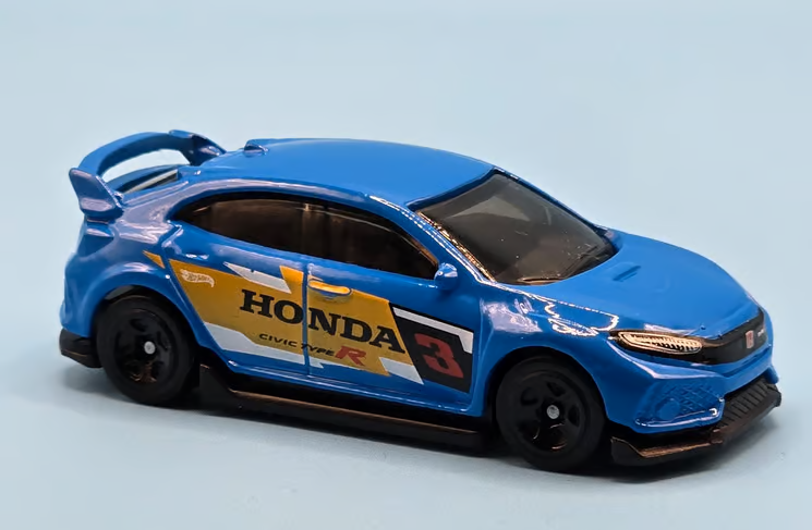 Hot Wheels 2025 #123/250 2018 Honda Civic Type R, NEW/LOOSE, blue