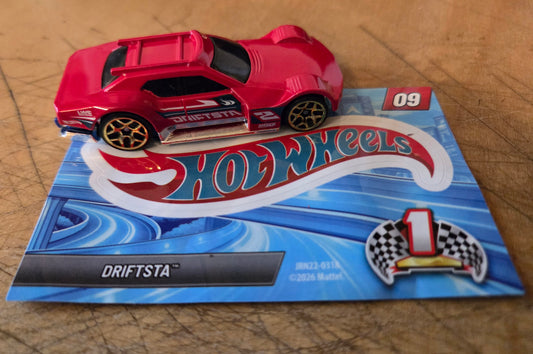 Hot Wheels 2027 Mystery Models (Series 1) 9/10, Driftsa, NEW/LOOSE, red