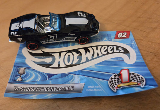 Hot Wheels 2027 Mystery Models (Series 1) 2/10, '72 Stingray Convertible, NEW/LOOSE, black