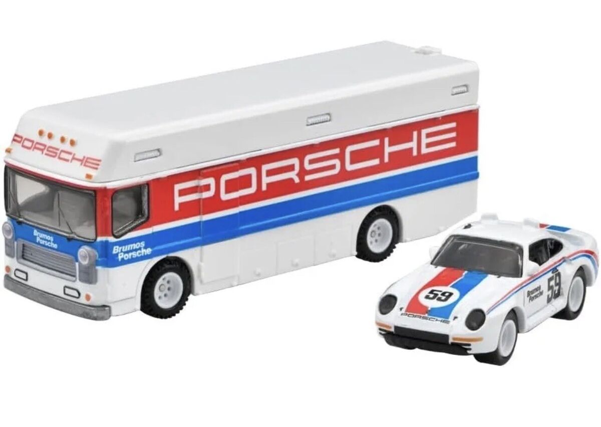 Hot Wheels Car Culture Team Transport #61 Porsche 959 (1986) & Euro Hauler, NEW/LOOSE