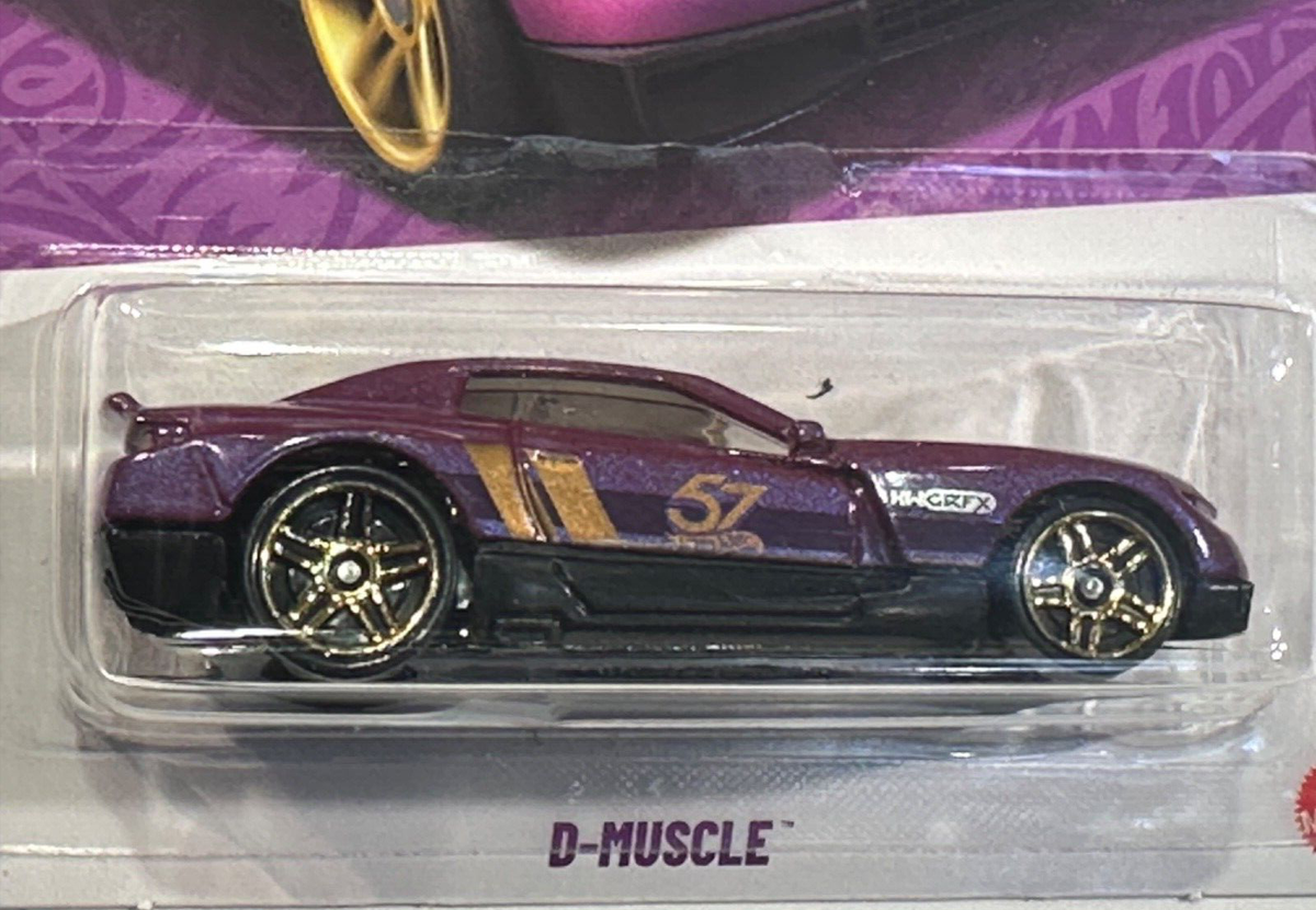 Hot Wheels 2025 57th Anniversary #2/6, D-Muscle, NEW/LOOSE, purple and gold