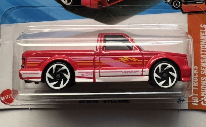 Hot Wheels 2025 #119/250 '91 GMC Syclone, NEW/LOOSE, red