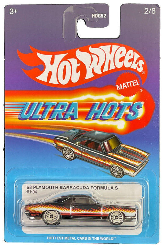 Hot Wheels 2023 Ultra Hots Mix B, '68 Plymouth Barracuda Formula S, spectraflame black
