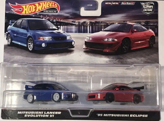 Hot Wheels Premium 2-pack Mitsubishi Lancer Evolution VI and '95 Mitsubishi Eclipse