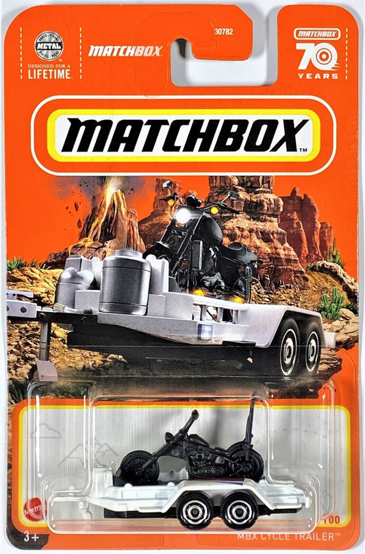 Matchbox 2023 #063/100 MBX Cycle Trailer, white