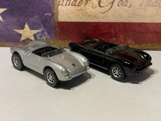 Maisto Porsche 550A Spyder pair, NEW/LOOSE, silver & black