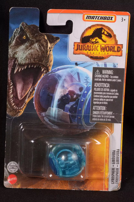 Matchbox 2022 Jurassic World: Dominion, Gyrosphere, IMPERFECT (bent J-hook)