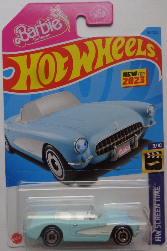 Hot Wheels 2023 #183/250 1956 Corvette, baby blue