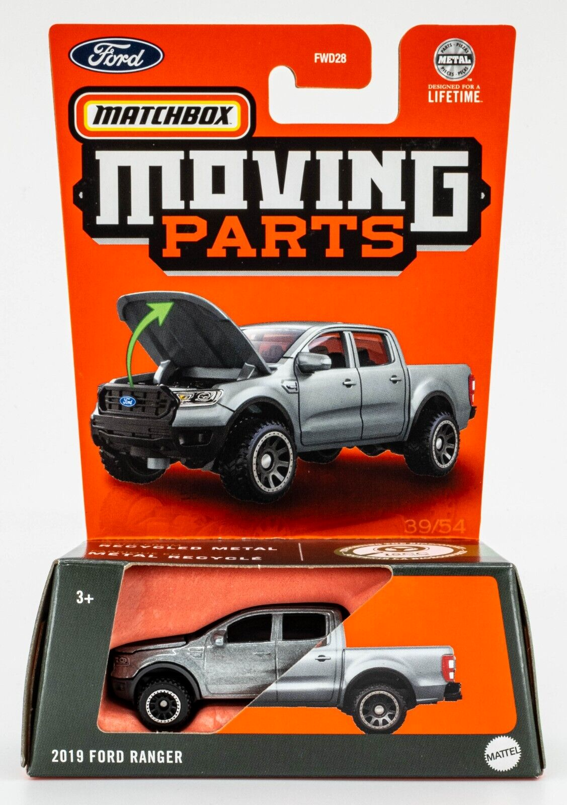 Matchbox 2024 Moving Parts 2019 Ford Ranger, silver