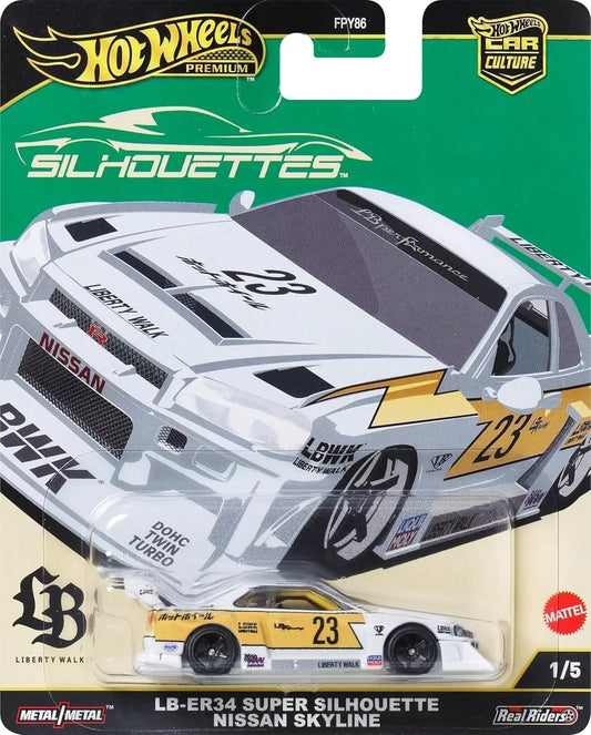 Hot Wheels 2025 Silhouettes Series 1/5, LB-ER34 Super Silhouette Nissan SkylineI