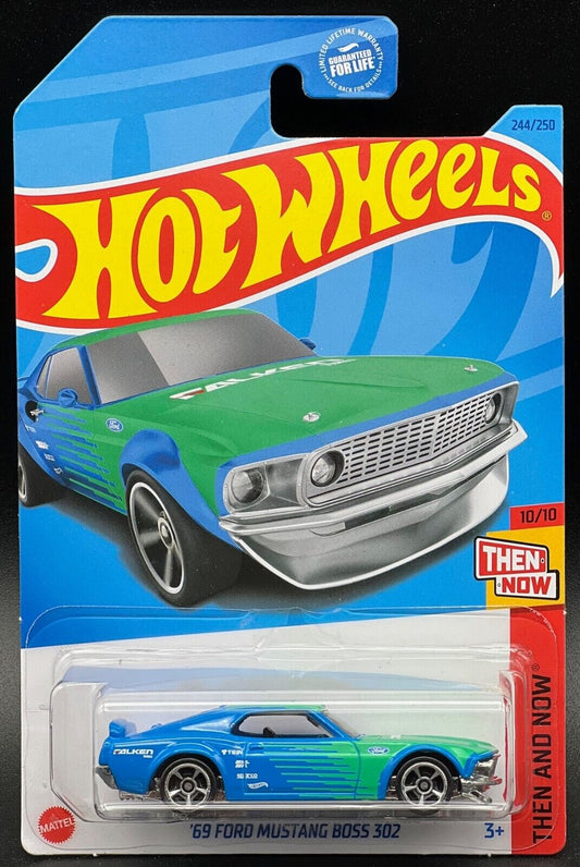 Hot Wheels 2023 #244/250 '69 Ford Mustang Boss 302, Falken racing blue