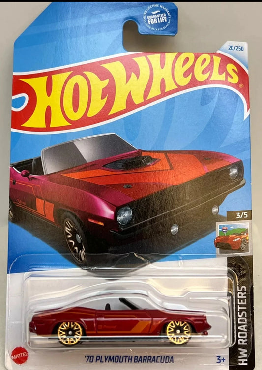 Hot Wheels 2024 #020/250 '70 Plymouth Barracuda, dark red