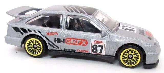 Hot Wheels 2023 #002/250 '87 Ford Sierra Cosworth, NEW/LOOSE, metalflake silver