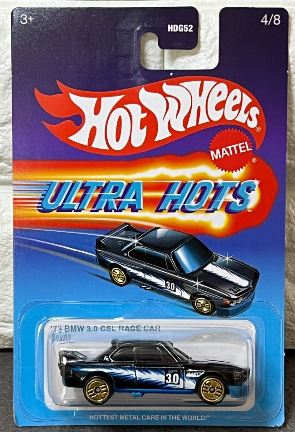 Hot Wheels 2024 Ultra Hots Mix A 4/8, '73 BMW 3.0 CSL Race Car, spectraflame black