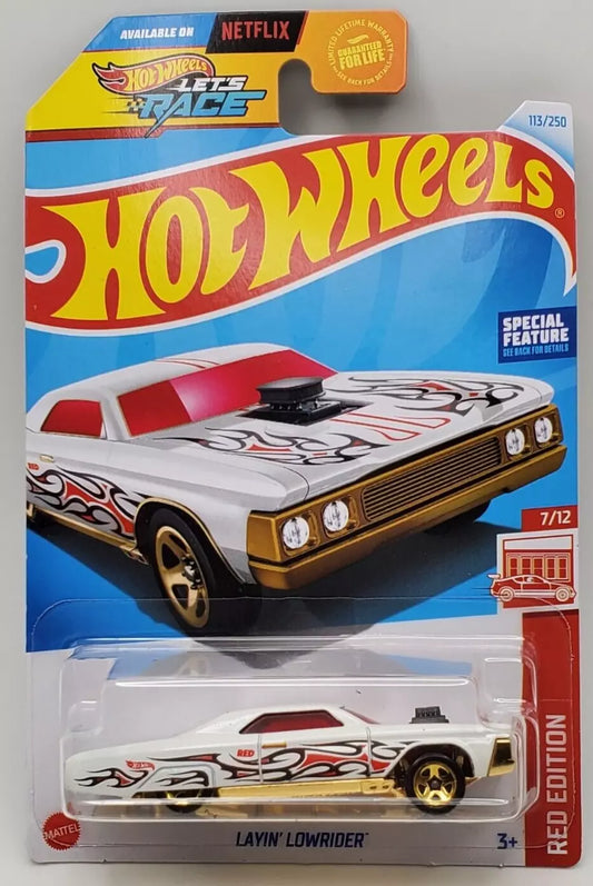 Hot Wheels 2024 #113/250 Layin' Lowrider, RED EDITION, white