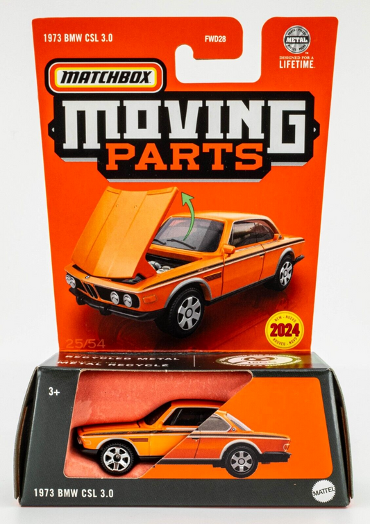 Matchbox 2024 Moving Parts 1973 BMW CSL 3.0, orange