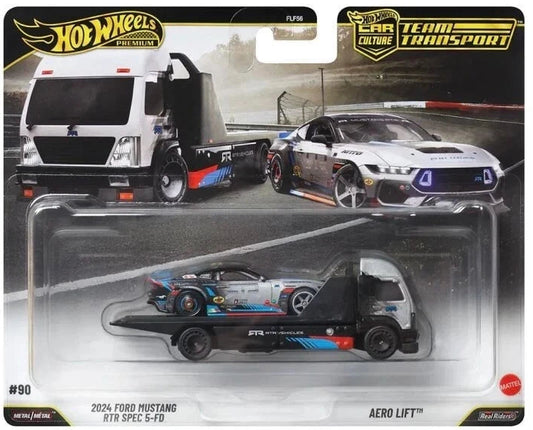Hot Wheels Car Culture Team Transport #90, 2024 Ford Mustang RTS Spec 5-FD  & Aero Lift