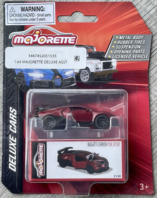 Majorette Deluxe Cars Bugatti Chirron Pur Sport, dark red