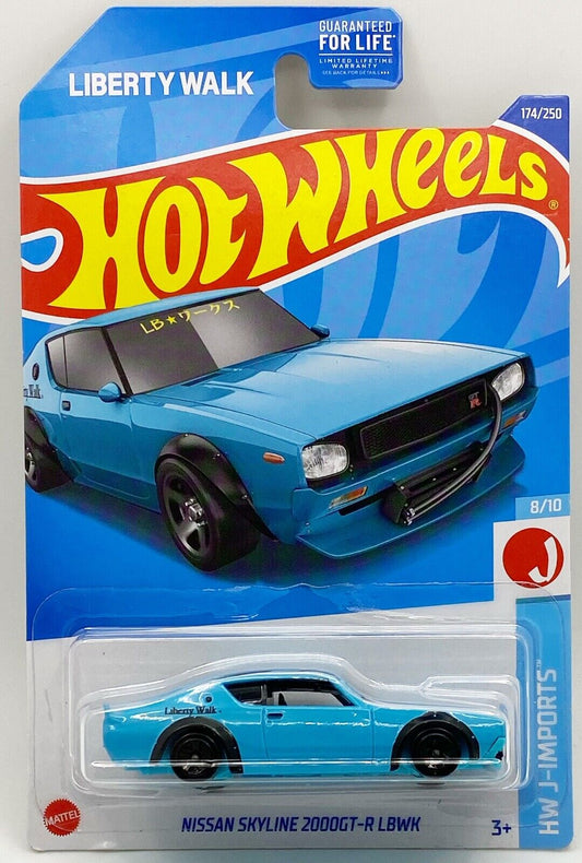 Hot Wheels 2022 #174/250 Nissan Skyline 2000GT-R LBWK, sky blue