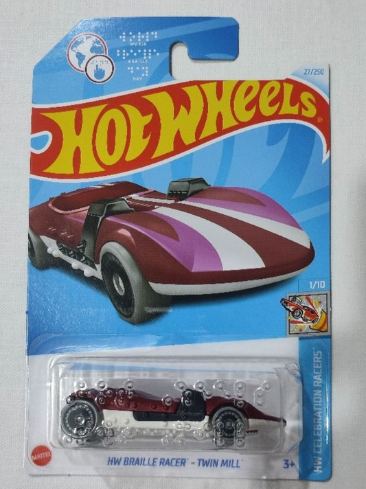 Hot Wheels 2024 #027/250 HW Braille Racer - Twin Mill, magenta