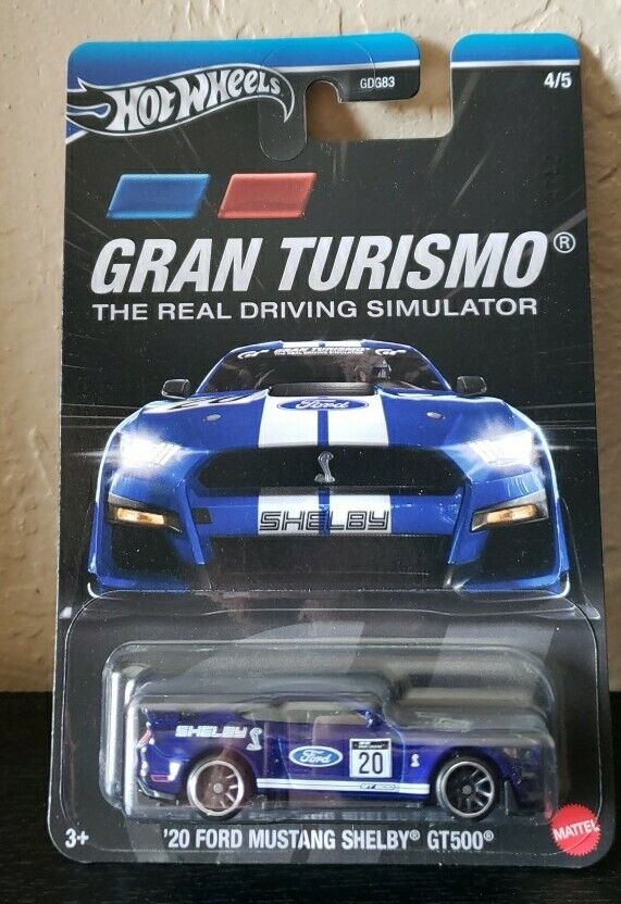 Hot Wheels 2024 Gran Turismo 4/5 '20 Ford Mustang Shelby GT500, blue