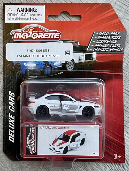Majorette Deluxe Cars Alfa Romeo Giulia Quadrifoglio, white