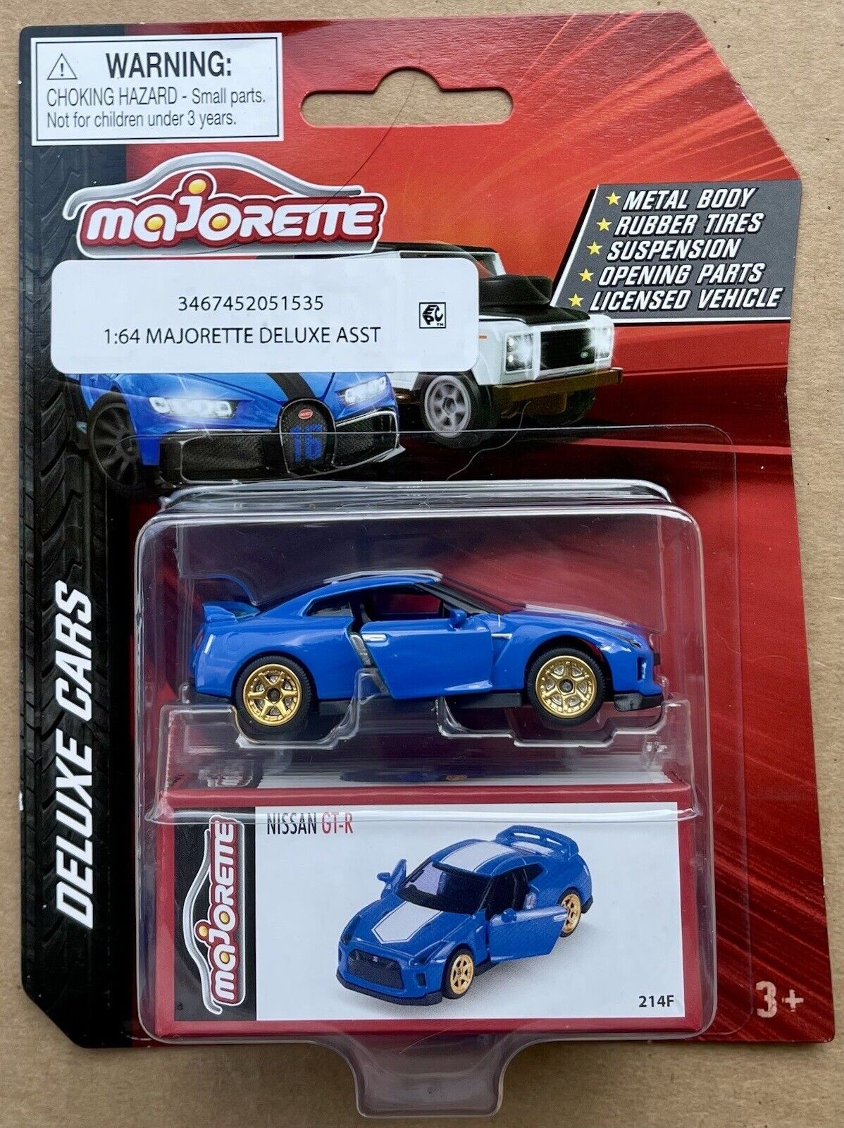 Majorette Japan Series Deluxe - Nissan GT-R 1:64 In Metallina Die-Cast - Nuovo