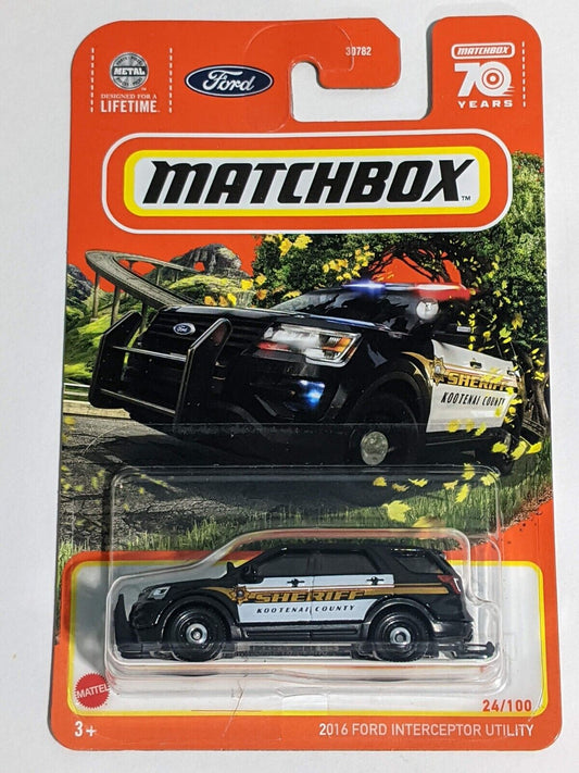 Matchbox 2023 #024/100 2019 2016 Ford Interceptor Utility, black/white