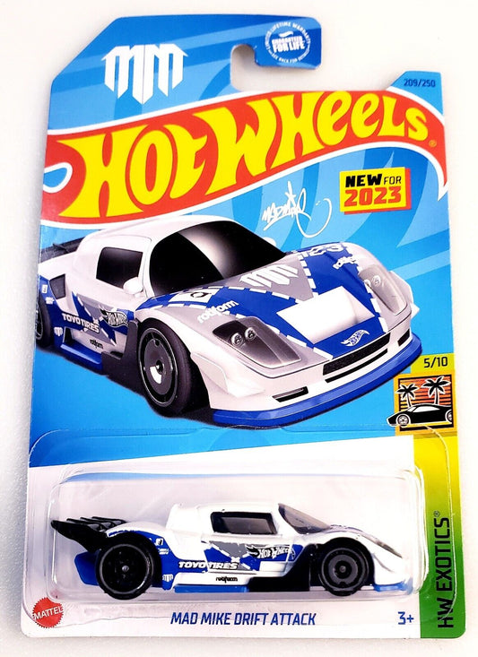 Hot Wheels 2023 #209/250 Mad Mike Drift Attack, white