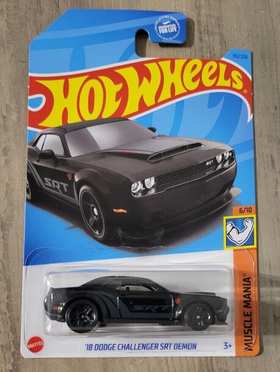 Hot Wheels 2023 #151 250 '18 Dodge Challenger Srt Demon, Multiple Colo 