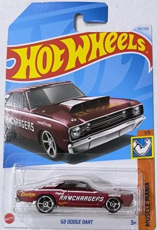 Hot Wheels 2024 #142/250 '68 Dodge Dart, dark red