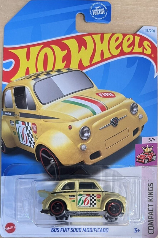 Hot Wheels 2024 #117/250 '60s Fiat 500D Modificado, canary yellow