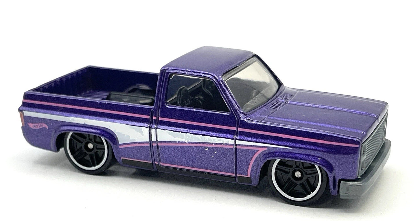 Hot Wheels 2024 #249/250 '83 Chevy Silverado, RETAILER EXCLUSIVE, NEW/LOOSE, purple