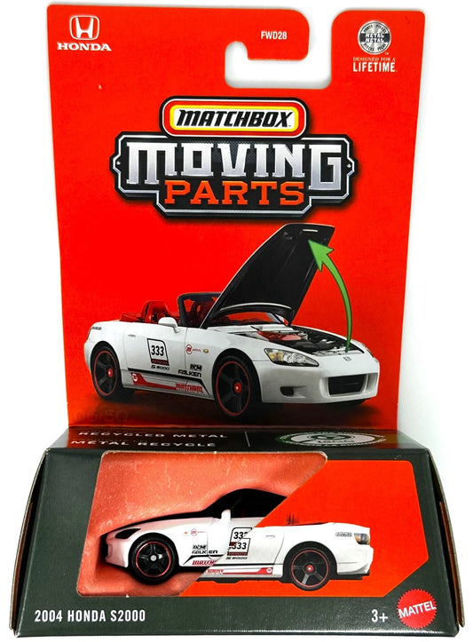 Matchbox 2026 Moving Parts, 2004 Honda S2000, white