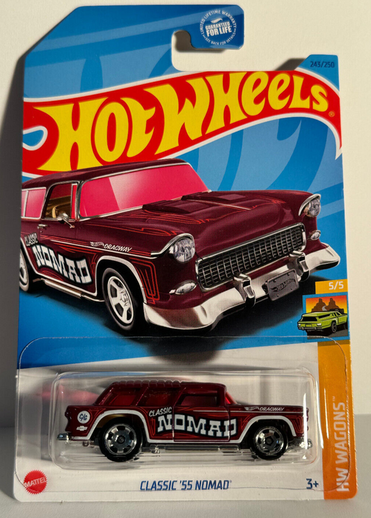 Hot Wheels 2023 #243/250 Classic '55 Nomad, burgundy