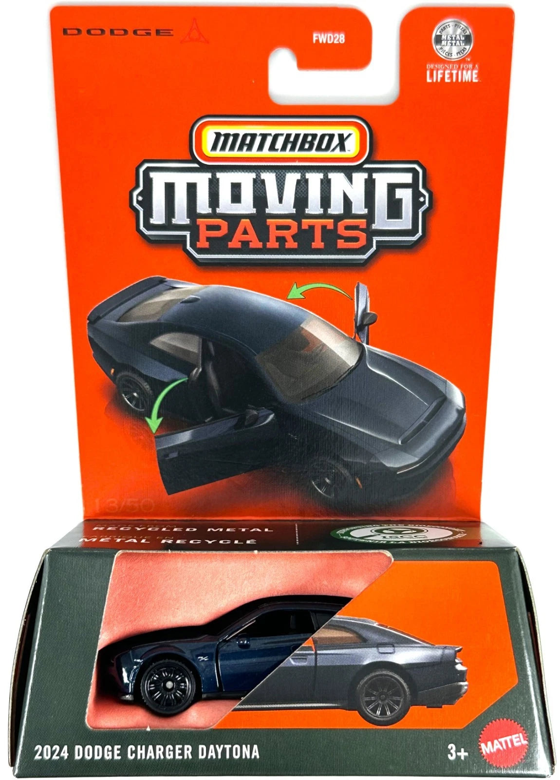 Matchbox 2026 Moving Parts, 2024 Dodge Charger Daytona, dark navy blue