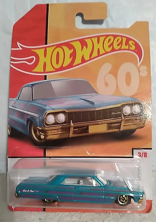 Hot Wheels 2019 "60s" #3/8 '64 Impala, aqua blue