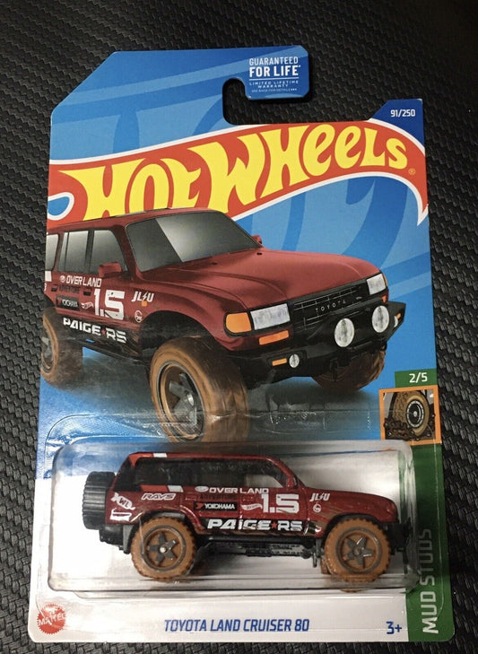 Hot Wheels 2022 #091/250 Toyota Land Cruiser 80, KROGER EXCLUSIVE, dark red