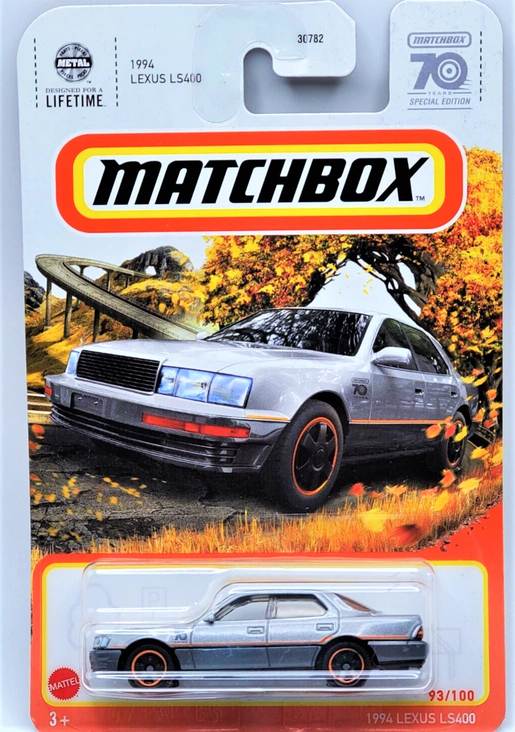 Matchbox 2023 #093/100, 1994 Lexus LS 400, 70th Anniv. silver
