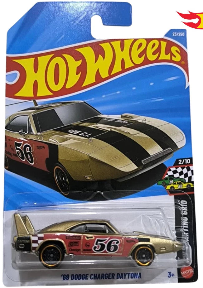 Hot Wheels 2026 #023/250 '69 Dodge Charger Daytona, metalflake gold