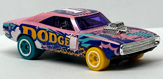 Hot Wheels 2024 #108/250 '70 Dodge Charger R/T, NEW/LOOSE, pink