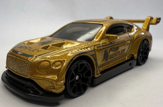 Hot Wheels 2025 #162/250 2018 Bentley Continental GT3, NEW/LOOSE, gold