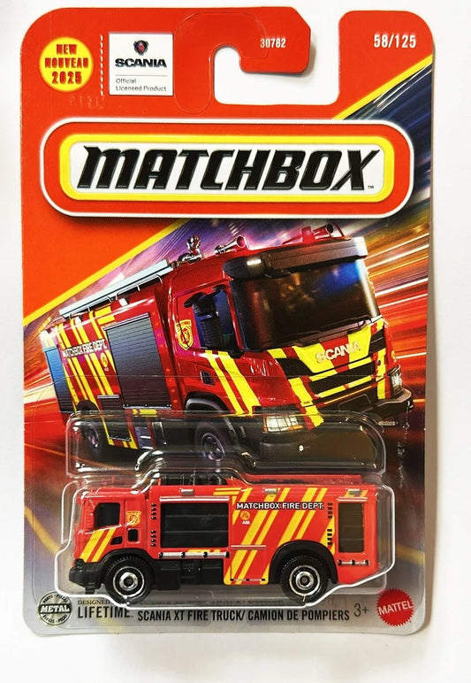 Matchbox 2025 #058/125 Scania XT Fire Truck, red