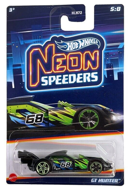 Hot Wheels 2023 Neon Speeders 5/8 GT Hunter, black