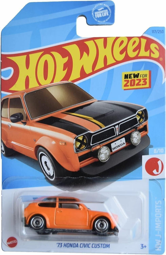 Hot Wheels 2023 #117/250 '73 Honda Civic Custom, orange